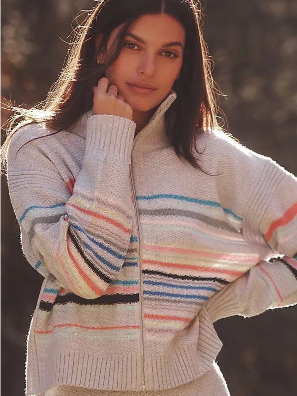 Daily Practice Anthropologie Lift Pass Cardigan Sweater Striped S